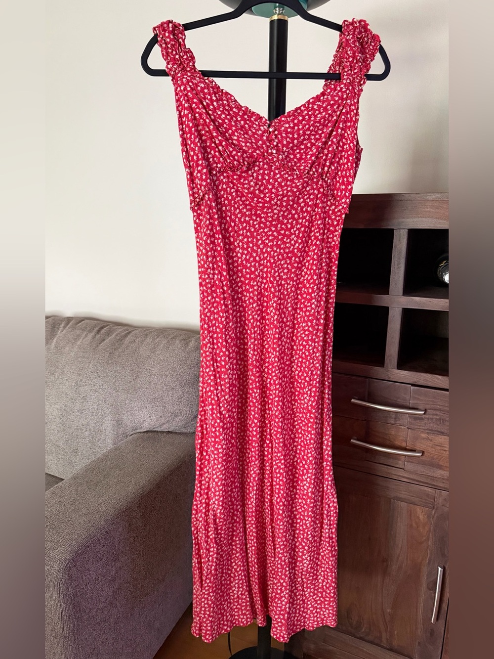 Red Floral Maxi Dress